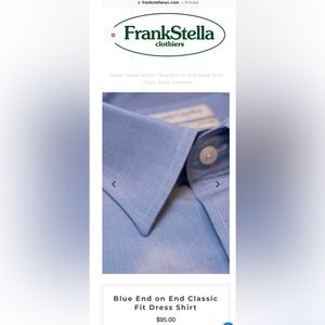Frank Stella NYC Blue Dress Shirt Size: 17